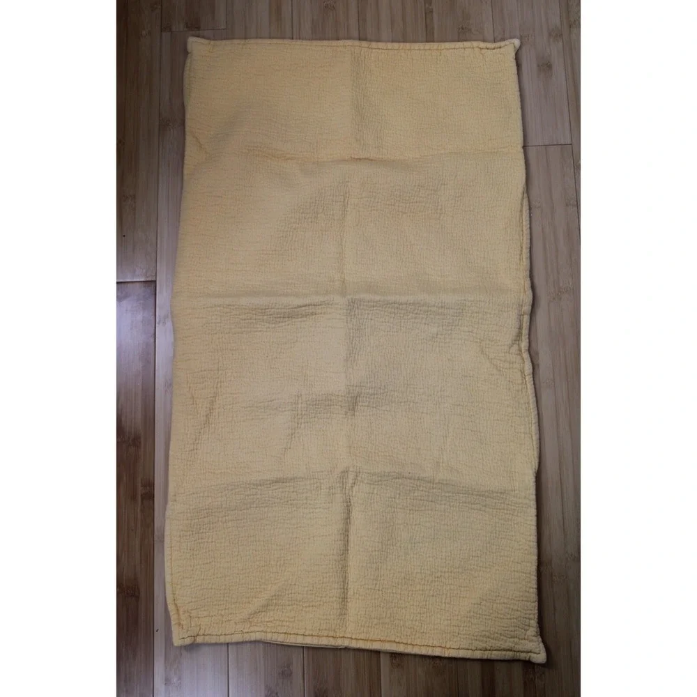 West Elm Yellow Pick Stitch Pillow Cover Case Sham King 20x36